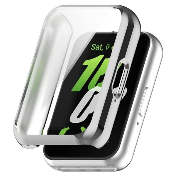 Samsung Galaxy Fit3 Klockram Fodral Elektroplätering Helt inplastat Flexibelt klockskydd - Silver Silvergrå