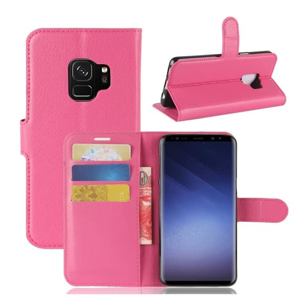 Samsung Galaxy S9 litsipintainen lompakkokotelo - Rose Pink