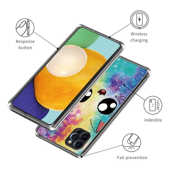 Deco iPhone 16 Pro deksel - Regnbuekatt Multicolor