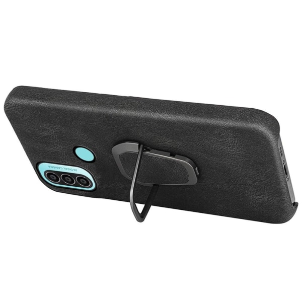 Stötsäkert läderfodral med oval kickstand för Motorola Moto E30 / E20 / E40 - Ljusgrön Grön