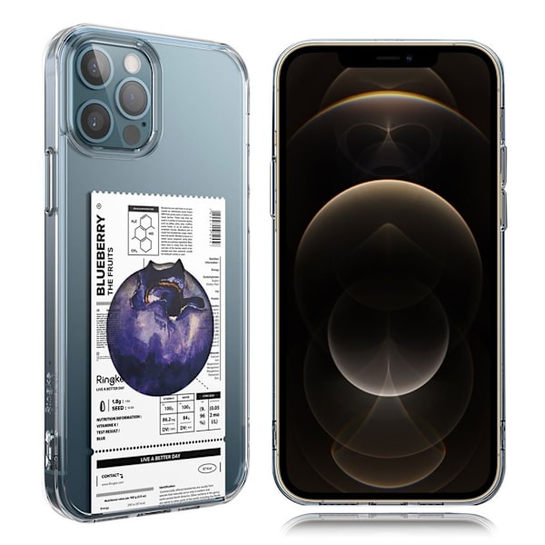 Ringke FUSION DESIGN - iPhone 12 Pro Max - Blåbär Transparent