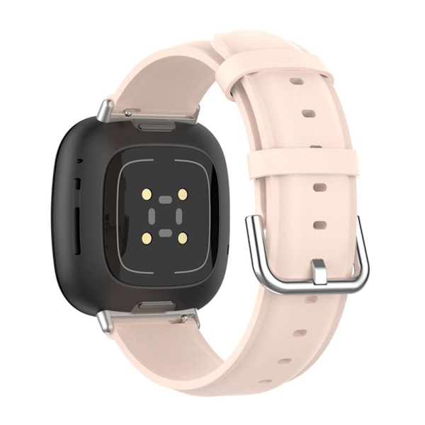 Fitbit Sense 2 / Versa 4 / 3 klockarmband i äkta läder - Rosa Rosa