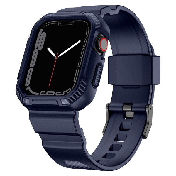 Apple Watch (41mm) carbon fiber style cover with watch strap - D Blå