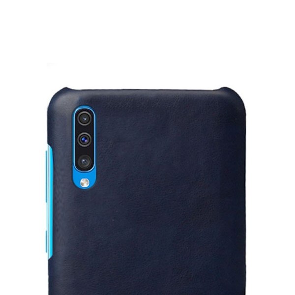 Crazy Horse Samsung Galaxy A50 læder etui - Mørkeblå Blue