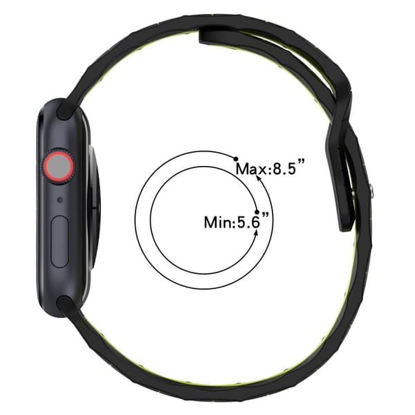 Apple Watch Series 9 41mm silikonerem med fodboldmønster - Orange + Sort Orange