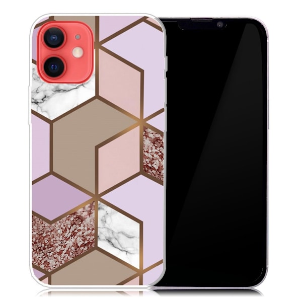 Marble iPhone 13 Suojakotelo - Golden Lush Tile Multicolor