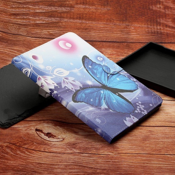 iPad Pro 11 tum (2020) / (2018) coolt mönstrat flipfodral i läder - Blå Fjäril Blå
