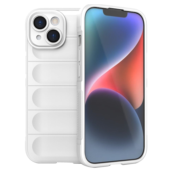 Blødt grebsformet cover til iPhone 15 Plus - Hvid White