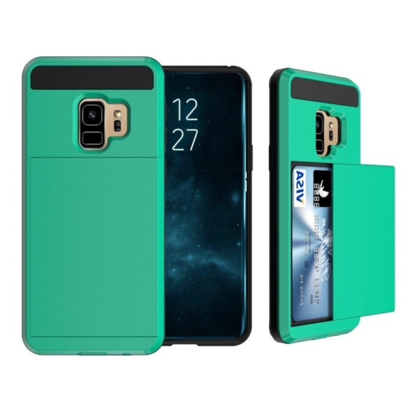 Samsung Galaxy S9 sliding kort TPU etui - Grøn Green