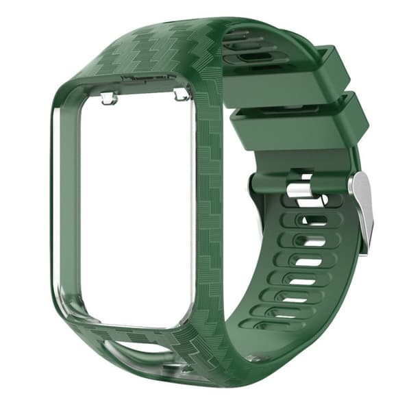TomTom Runner 3 / Golfer 2 radium silikoninen kellonauha - Mustanvihreä Green