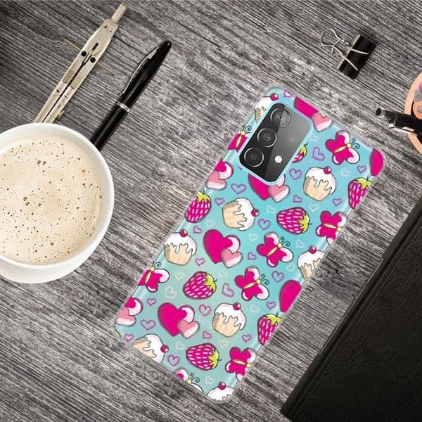 Deco Samsung Galaxy A73 Etui - Kaker og Hjeter Pink