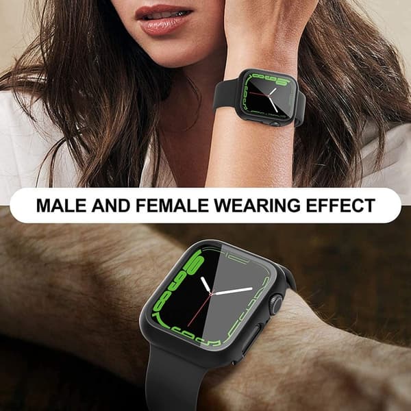 2kpl Apple Watch (41mm) suojus karkaistulla lasilla - Musta Transparent