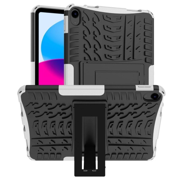 Tire pattern kickstand case for iPad 10.9 (2022) - White White
