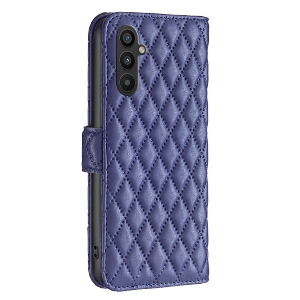 Matt Samsung Galaxy A34 5G fodral med rombmönster - Blå Blå
