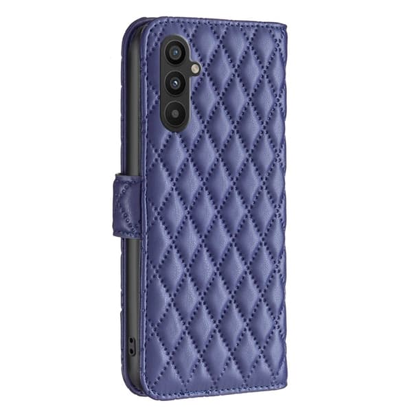 Rombemønster, matt flip-deksel for Samsung Galaxy A34 5G - Blå Blue