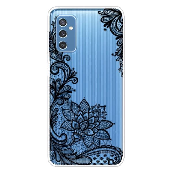 Deco Samsung Galaxy M52 5G skal - Spetsblomma Svart