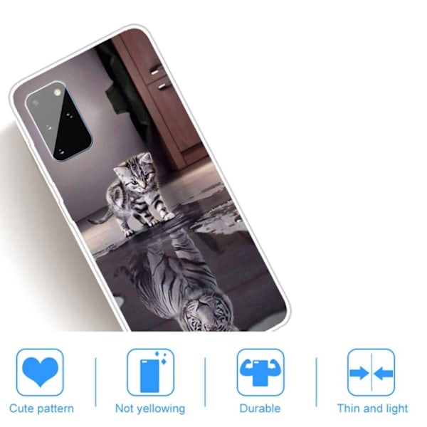 Deco Samsung Galaxy A41 kuoret - Kissa ja heijastus Multicolor