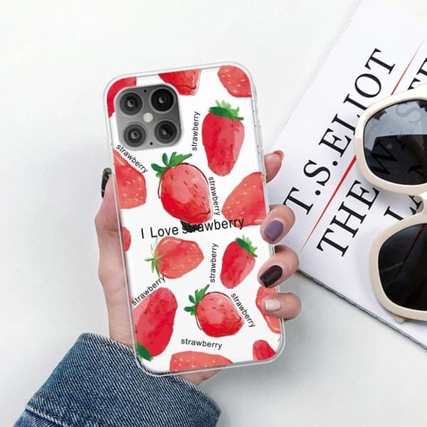 Deco iPhone 12 Pro Max kotelot - Mansikoita Red