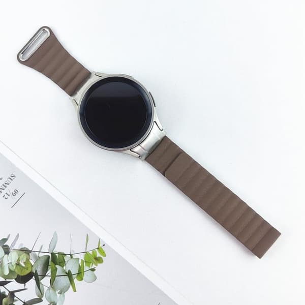 Samsung Galaxy Watch 5 / 4 armband i äkta läder - Tan Brun