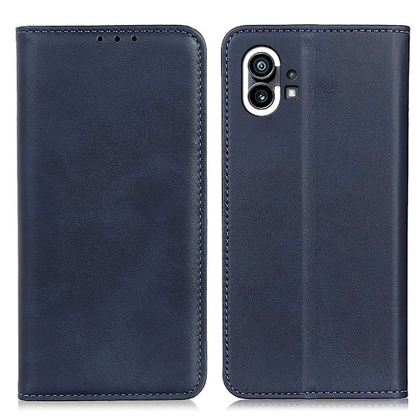 Lompakko-style Aitoa Nahkaa Läppäkotelo For Nothing Phone (1) - Sininen Blue