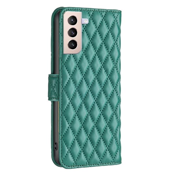 Rombemønster, matt flip-deksel for Samsung Galaxy S21 Plus 5G - Grønn Green