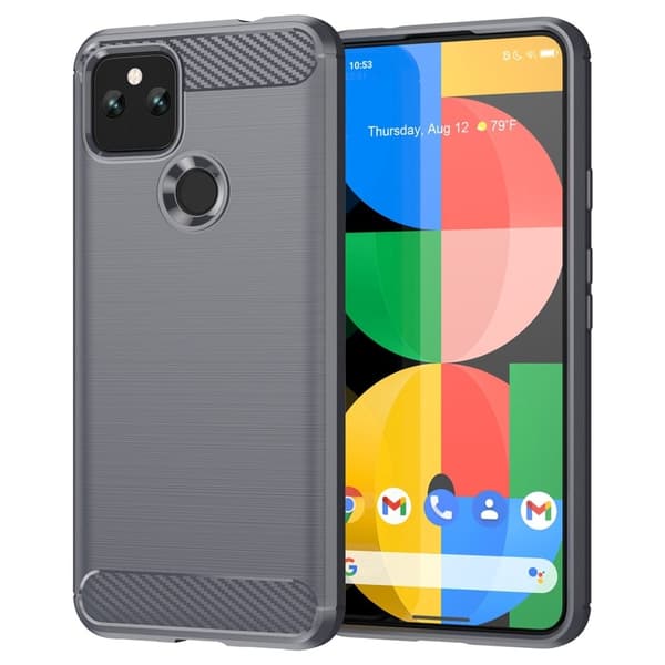 Carbon Flex Suojakotelo Google Pixel 5a - Harmaa Silver grey