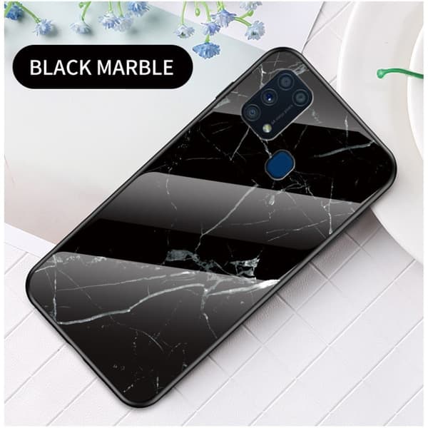 Fantasy Marble Samsung Galaxy M31 cover - Rød Black