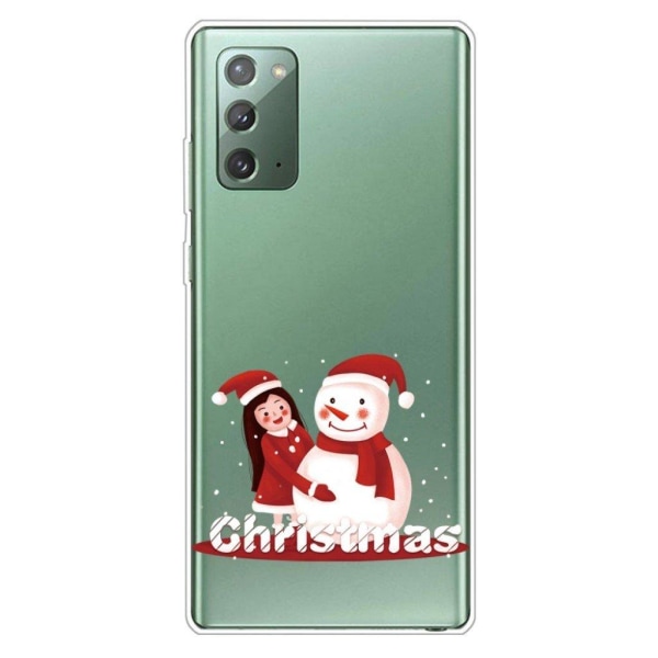 Christmas Samsung Galaxy Note 20 case - Girl and Snowman Red