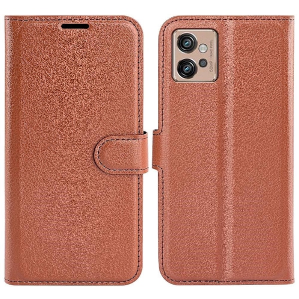 Klassisk Motorola Moto G32 Flip Etui - Brun Brown