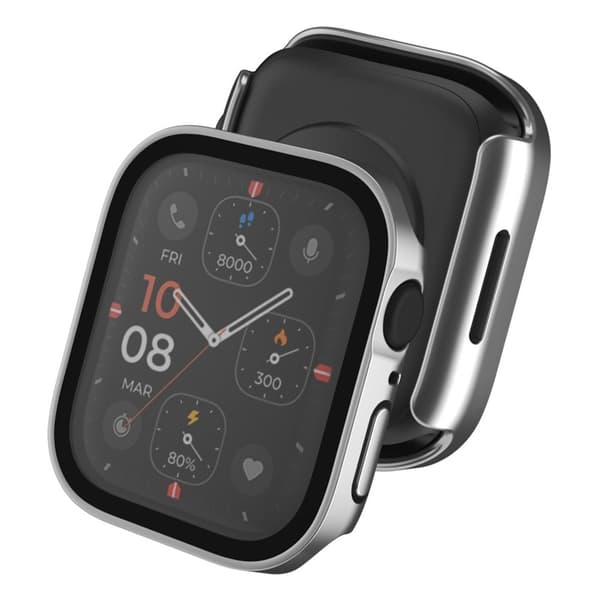 Apple Watch Series 8 (45mm) himmeä suojus karkaistulla lasilla - Hopea Silver grey