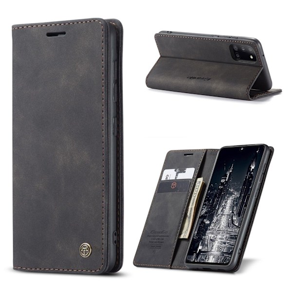 CaseMe Samsung Galaxy A31 Vintage Etui - Sort Black