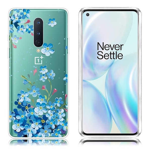 Deco OnePlus 8 skal - Blå Blomma Blå