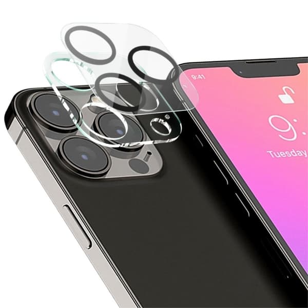 IMAK iPhone 13 Pro Max kameralinsskydd av härdat glas + linslock Transparent