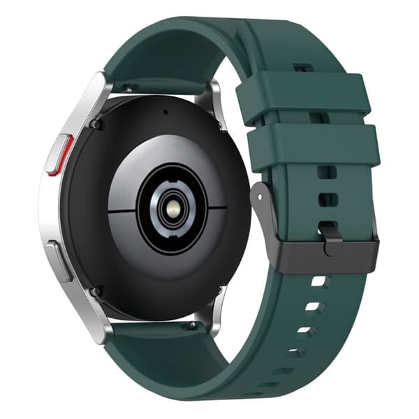 20 mm universal klokkerem i silikon - Svartgrønn Green