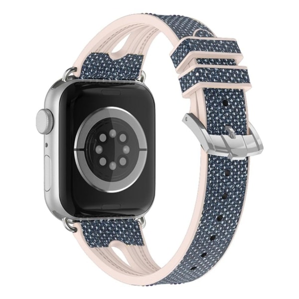 Apple Watch Series 8 (45 mm) urrem i silikone med glittermønster Blue