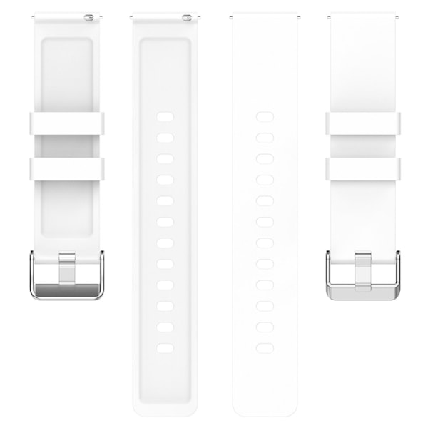 Amazfit Bip 3 / Bip S klockarmband i silikon med silverspänne - Vit Vit