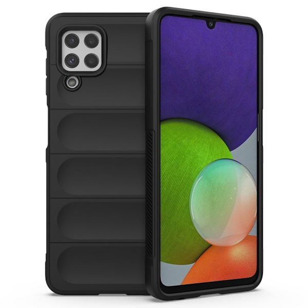Blødt grebsformet cover til Samsung Galaxy A22 4G - Sort Black
