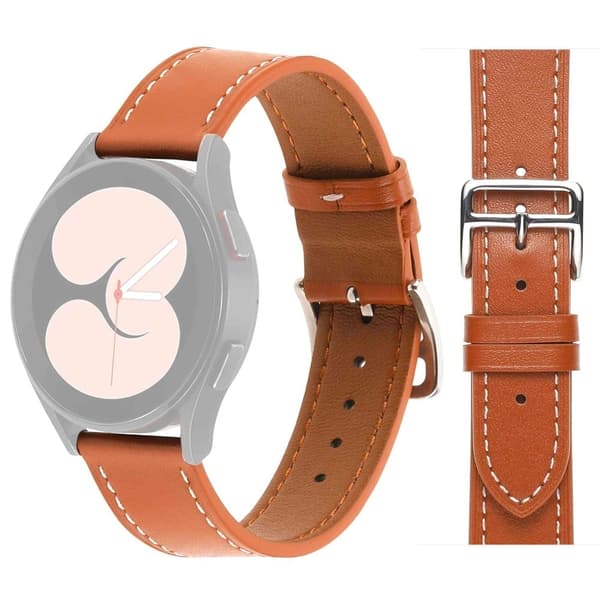 20 mm Universal texturerat klockarmband i äkta läder - Brun Brun