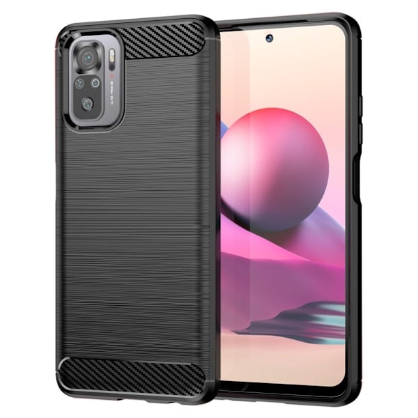 Carbon Flex Etui Xiaomi Redmi Note 10S / Note 10 - Svart Black