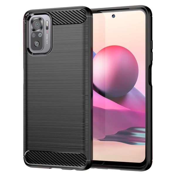 Carbon Flex Xiaomi Redmi Note 10S / Xiaomi Redmi Note 10 skal - Svart Svart