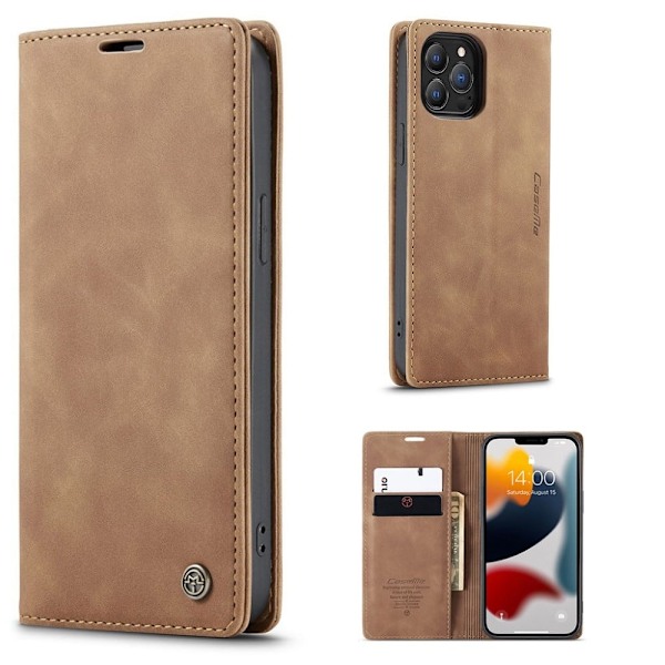 CaseMe vintage iPhone 13 Pro fodral - Brun Brun