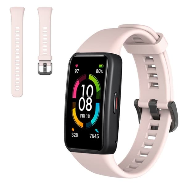 Honor Band 6 simple silicone watch band - Pink Rosa