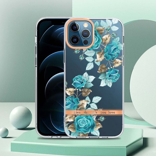 Supertunt och tåligt mjukfodral för iPhone 12 Pro Max - Blå Ros Blå