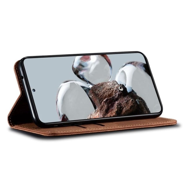 Jeans Xiaomi Redmi Note 12 Pro Flip Etui - Kaffe Brown
