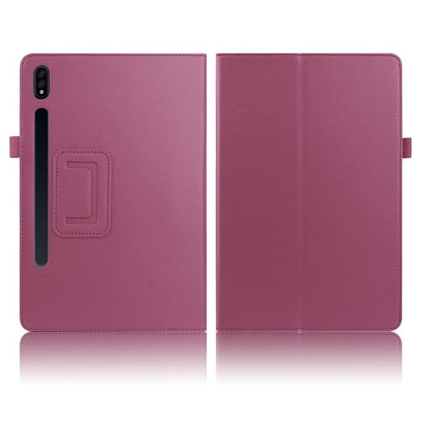 Samsung Galaxy Tab S7 Plus litchi læder flip etui - lilla Purple