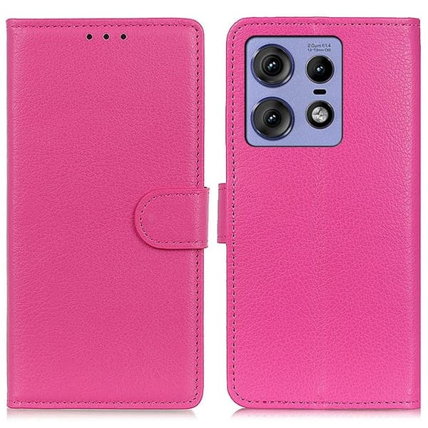 Klassisk Motorola Edge 50 Pro flip etui - Rose Pink