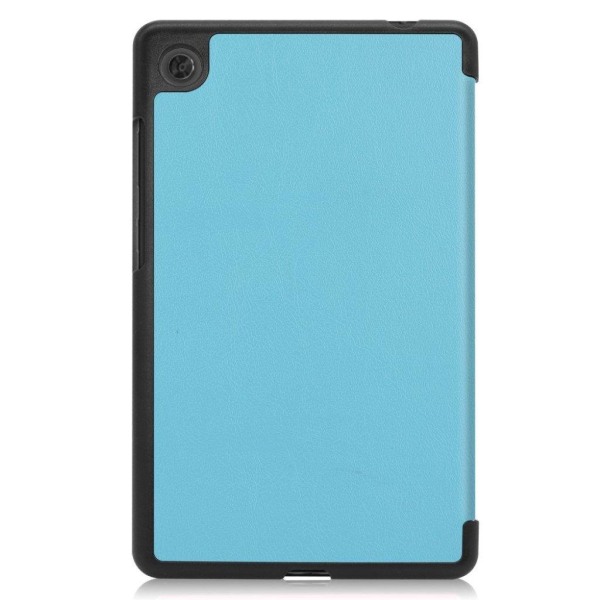 Lenovo Tab M7 litchi leather flip case - Baby Blue Blå