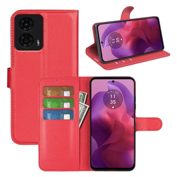 Classic Motorola Moto G24 flip etui - Rød Red