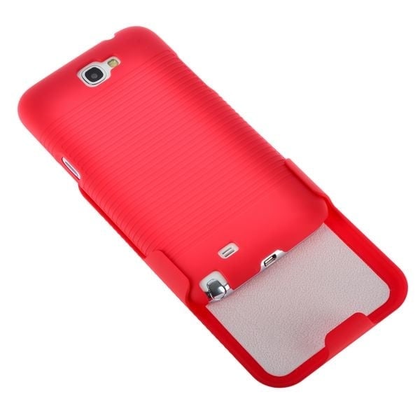 BeltClip KickStand (Röd) Samsung Galaxy Note 2 Skal Röd