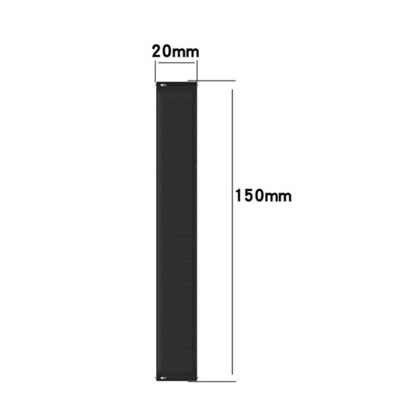 20mm Universal elastisk silikone urrem - Brun / Brun Brown